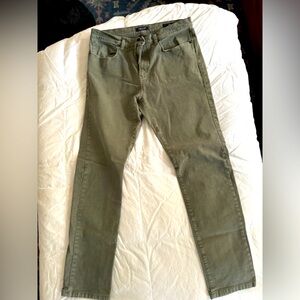 PROOF brand the Rover pant in olive. Slim men’s cut 34/32